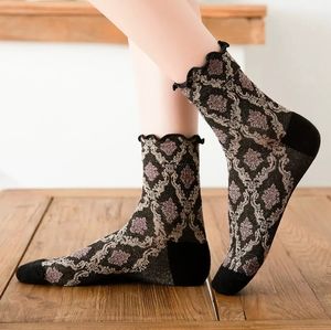 Festive Metallic Holiday Jacquard Damask Socks 🏆HP🏆